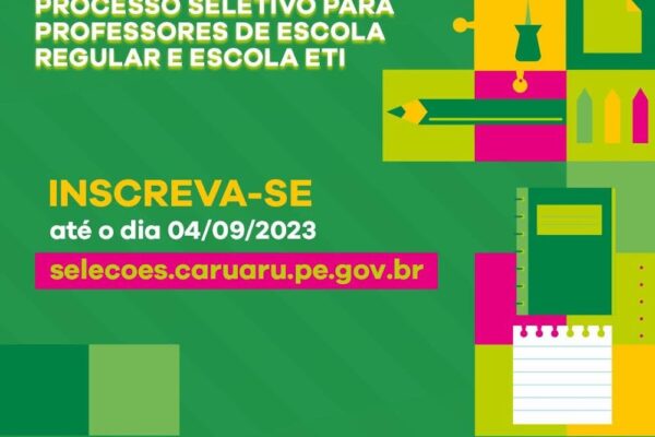 Prefeitura de Caruaru prorroga Seleção Pública Simplificada para contratação temporária de professores