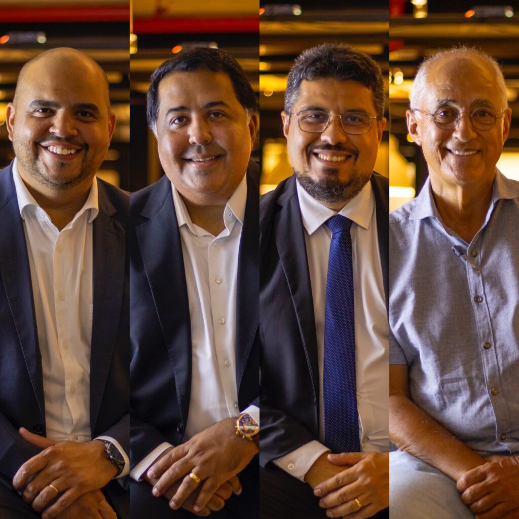 Caio Mulatinho, CEO da RM3, juntamente com os sócios Silvio Rodrigues, Alberto Magno e Dimmitre Morant